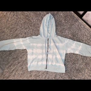 Aerie (AE) cropped tie dye zip sweatshirt